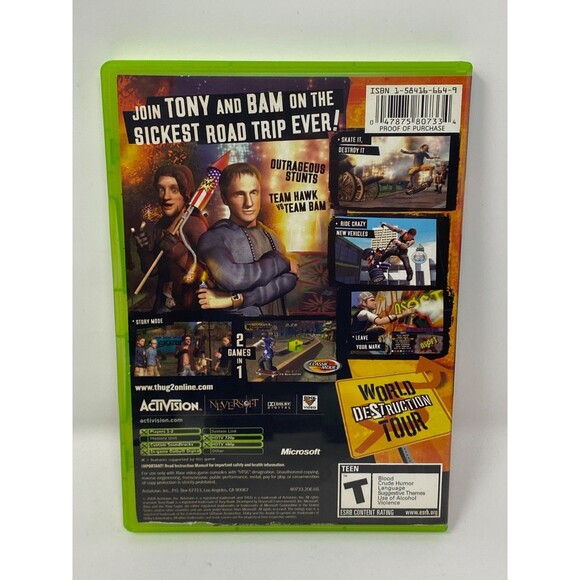 Tony Hawk's Underground 2 (Microsoft Xbox, 2004) New Case, Missing Manual - Picture 2 of 3